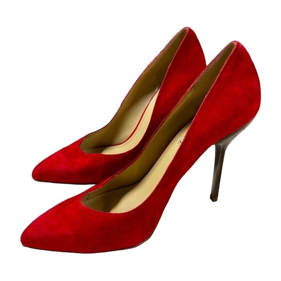 ALDO Red Suede Leather Stiletto Heels - Picture 1 of 14